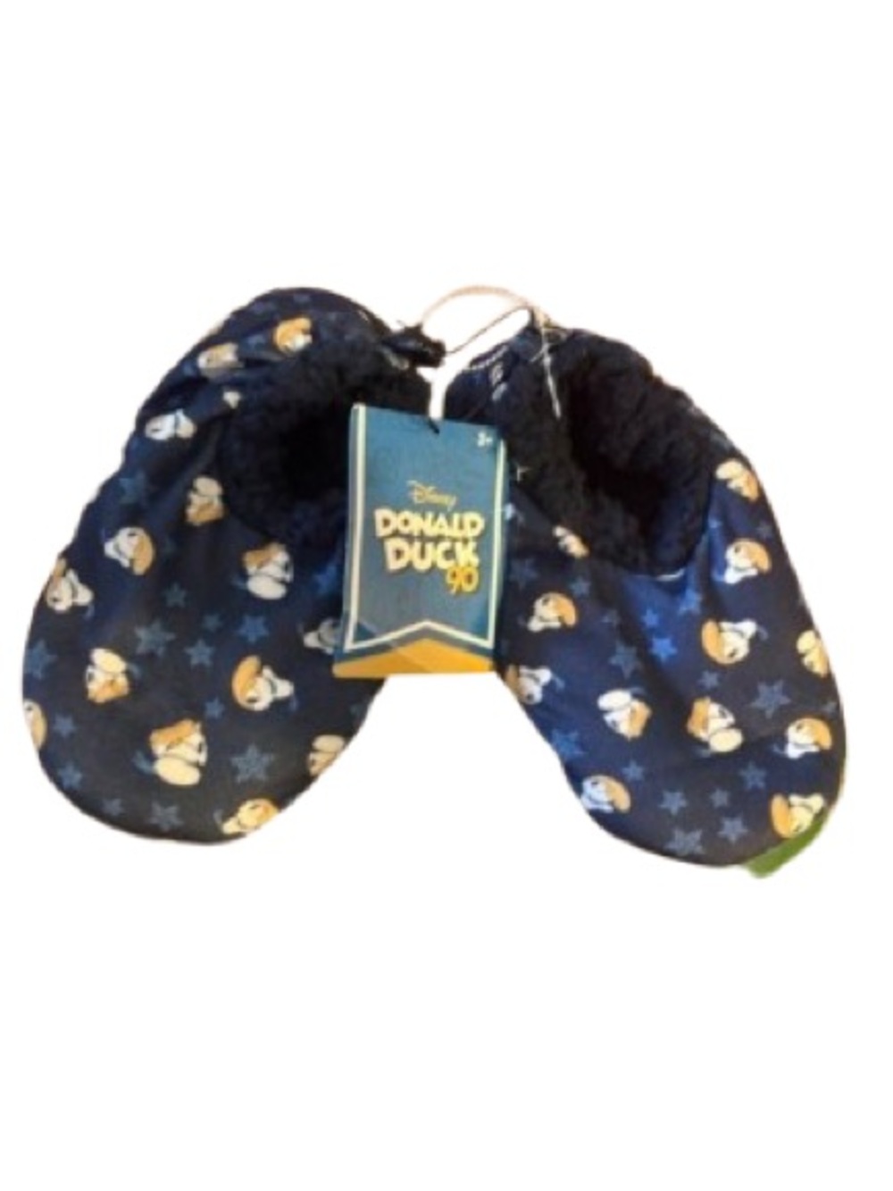 Disney Donald Duck 90th Anniversary Kids Slippers – Blue Plush, Size 2/3